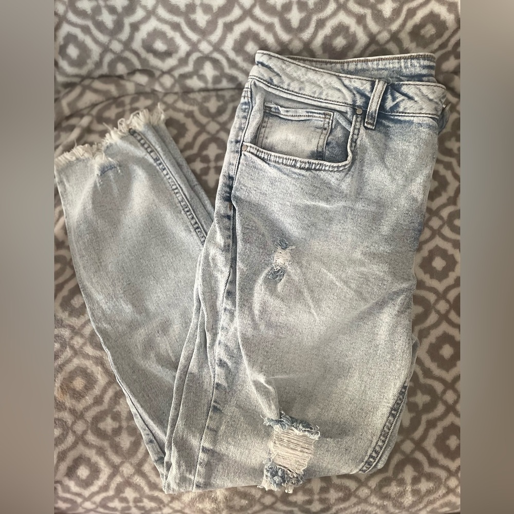 NoBo size 15 Light Blue Distressed Mom Jeans